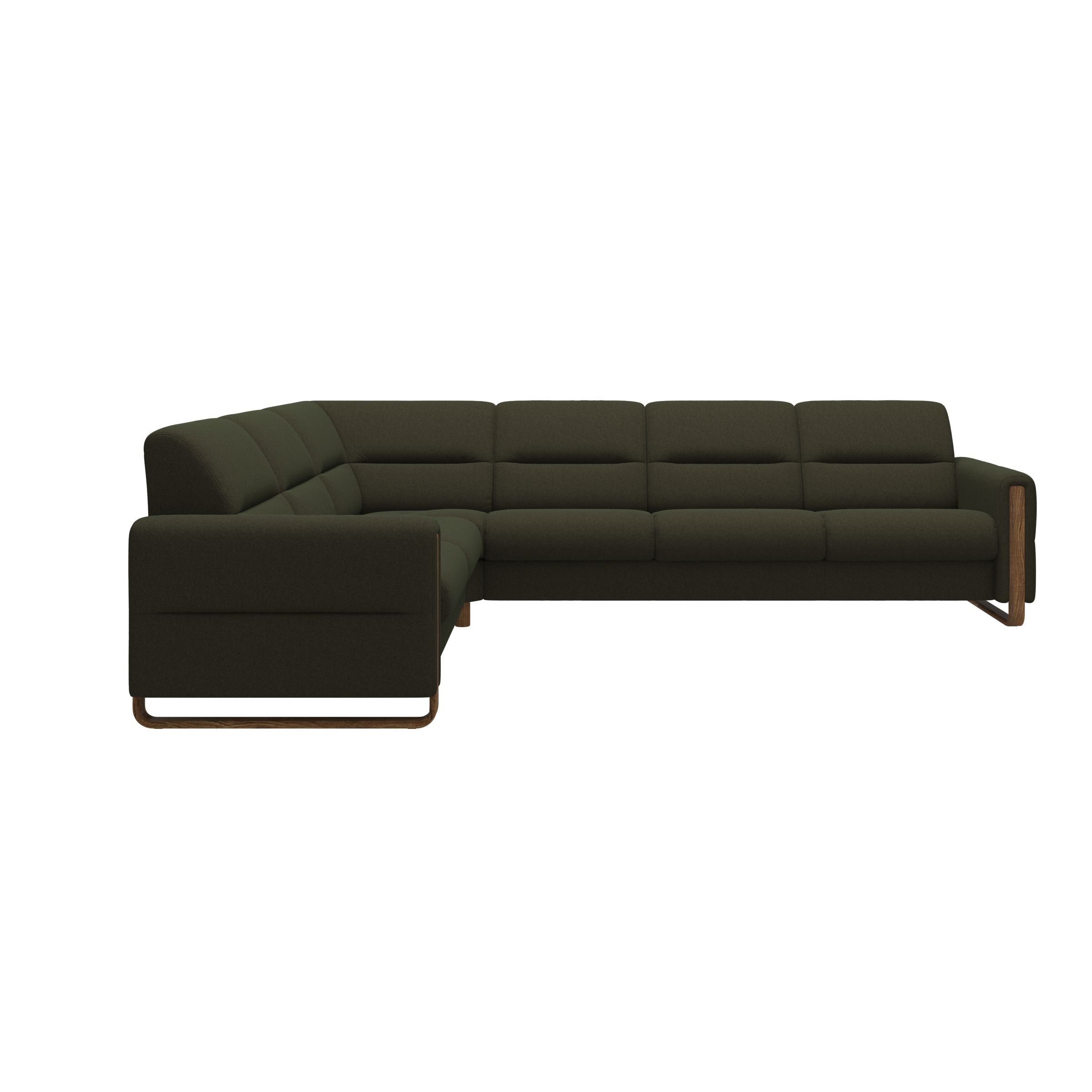 Stressless® Fiona hjørnesofa med træ, 3-personers – Calido stof – billede 1