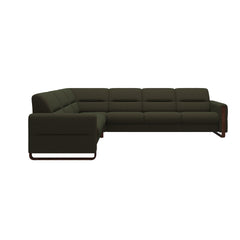 Stressless® Fiona hjørnesofa med træ, 3-personers – Calido stof – billede 2