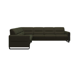 Stressless® Fiona hjørnesofa med træ, 3-personers – Calido stof – billede 4
