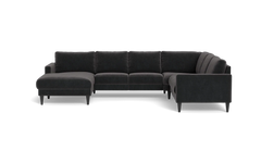 Stamford 2543 hjørnesofa med chaiselong - Adore velour - Anthracite - Venstrevendt