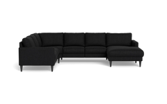 Stamford 2543 hjørnesofa med chaiselong - Vila stof - Black - Højrevendt