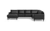 Stamford 2543 hjørnesofa med chaiselong - Anilux læder - Black - Venstrevendt