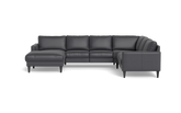 Stamford 2543 hjørnesofa med chaiselong - Semianilin/spalt læder - Anthracite - Venstrevendt
