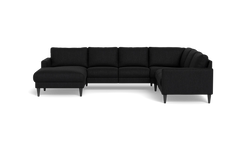 Stamford 2543 hjørnesofa med chaiselong - Vila stof - Black - Venstrevendt