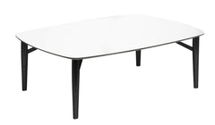 Katrine bådformet nanolaminat sofabord med sorte træben