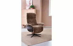 Galaxy lænestol med indbygget fodskammel i fåreskind