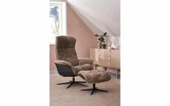 Galaxy lænestol og fodskammel - fåreskind