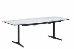 U-Design bådformet spisebord med marmorlook