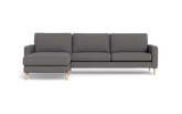 Symfoni sofa med chaiselong - Smalt armlæn - Brego stof - Anthracite - Venstrevendt