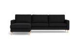 Symfoni sofa med chaiselong - Smalt armlæn - Vila stof - Black - Venstrevendt