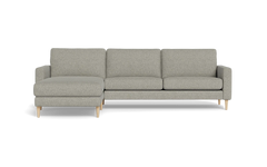 Symfoni sofa med chaiselong - Smalt armlæn - Chronotex stof - Clay - Venstrevendt