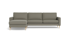 Symfoni sofa med chaiselong - Smalt armlæn - Oakland stof - Beige - Venstrevendt