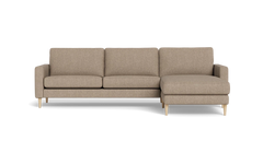 Symfoni sofa med chaiselong - Smalt armlæn - Vila stof - Dark Beige - Højrevendt