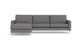 Symfoni sofa med chaiselong - Smalt armlæn - Rebel stof - Anthracite - Venstrevendt