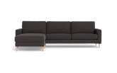 Symfoni sofa med chaiselong - Smalt armlæn - Bloq stof - Antracite - Venstrevendt