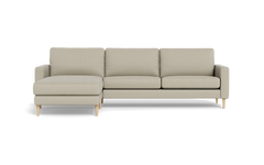Symfoni sofa med chaiselong - Smalt armlæn - Idaho stof - Beige - Venstrevendt