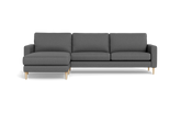 Symfoni sofa med chaiselong - Smalt armlæn - Idaho stof - Antracite - Venstrevendt