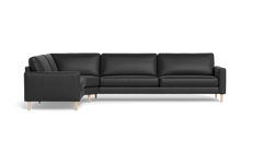 Symfoni 2018 hjørnesofa - armlæn 6 - Semianilin/spalt læder - Black