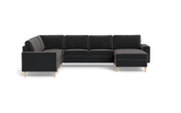 Symfoni 2019 hjørnesofa med chaiselong - bredt lige armlæn - Adore velour - Anthracite - Venstrevendt