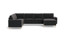 Symfoni 2019 hjørnesofa med chaiselong - bredt lige armlæn - Adore velour - Anthracite - Venstrevendt