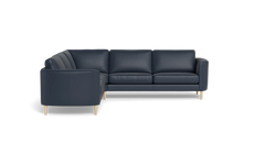 Symfoni 2018 hjørnesofa - armlæn 19 - Semianilin/spalt læder - Blue
