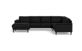 Stamford 2601 hjørnesofa med chaiselong - Vila stof - Black - Venstrevendt