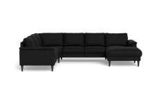 Stamford 2601 hjørnesofa med chaiselong - Vila stof - Black - Højrevendt