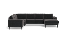 Stamford 2601 hjørnesofa med chaiselong - Adore velour - Anthracite - Højrevendt