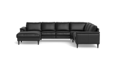 Stamford 2601 hjørnesofa med chaiselong - Anilux læder - Black - Venstrevendt