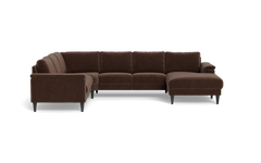 Stamford 2601 hjørnesofa med chaiselong - Adore velour - Coffee - Højrevendt