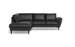 Stamford 2613 sofa med open end - Anilux læder - Black - Venstrevendt