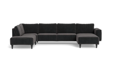 Solution 2701 sofa med chaiselong og open end - Adore velour - Anthracite - Højrevendt