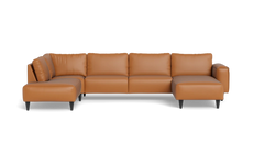 Solution 2701 sofa med chaiselong og open end - Anilux læder - Brandy - Højrevendt