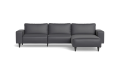 Solution 2701 sofa med chaiselong - Semianilin/spalt læder - Anthracite - Højrevendt