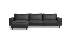 Solution 2701 sofa med chaiselong - Anilux læder - Black - Venstrevendt