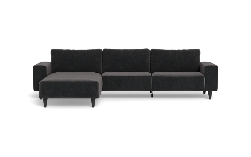 Solution 2701 sofa med chaiselong - Adore velour - Anthracite - Venstrevendt