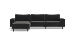 Solution 2701 sofa med chaiselong - Adore velour - Anthracite - Venstrevendt