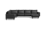 Solution 2701 hjørnesofa med chaiselong - Anilux læder - Black - Venstrevendt