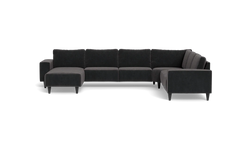 Solution 2701 hjørnesofa med chaiselong - Adore velour - Anthracite - Højrevendt
