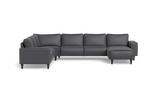 Solution 2701 hjørnesofa med chaiselong - Semianilin/spalt læder - Anthracite - Venstrevendt