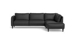 Solution 2701 sofa med open end - Soleda/spalt læder - Black - Højrevendt