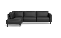 Solution 2701 sofa med open end - Soleda/spalt læder - Black - Venstrevendt