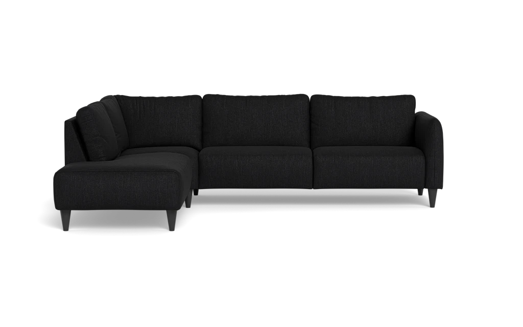 Solution 2701 sofa med open end - Vila stof - Black - Venstrevendt