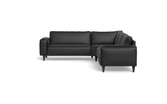 Solution 2701 hjørnesofa - brede armlæn 28 cm - Semianilin/spalt læder - Black