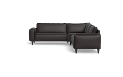 Solution 2701 hjørnesofa - brede armlæn 28 cm - Semianilin/spalt læder - Dark Brown