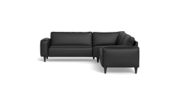 Solution 2701 hjørnesofa - brede armlæn 28 cm - Soleda/spalt læder - Black