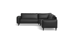 Solution 2701 hjørnesofa - brede armlæn 28 cm - Anilux læder - Black