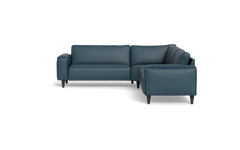 Solution 2701 hjørnesofa - brede armlæn 28 cm - Soleda/spalt læder - Blue