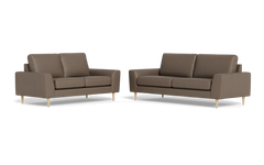 Symfoni 2018 3+2 pers. sofa - Soleda læder - Muskat