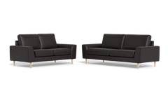 Symfoni 2018 3+2 pers. sofa - Semianilin/spalt læder - Dark Brown